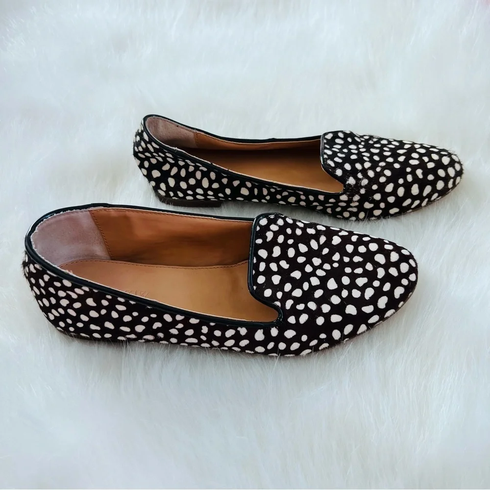 J. Crew Factory Cora Leopard Spot Calf Hair Loafers Size 7.5 Style E1341